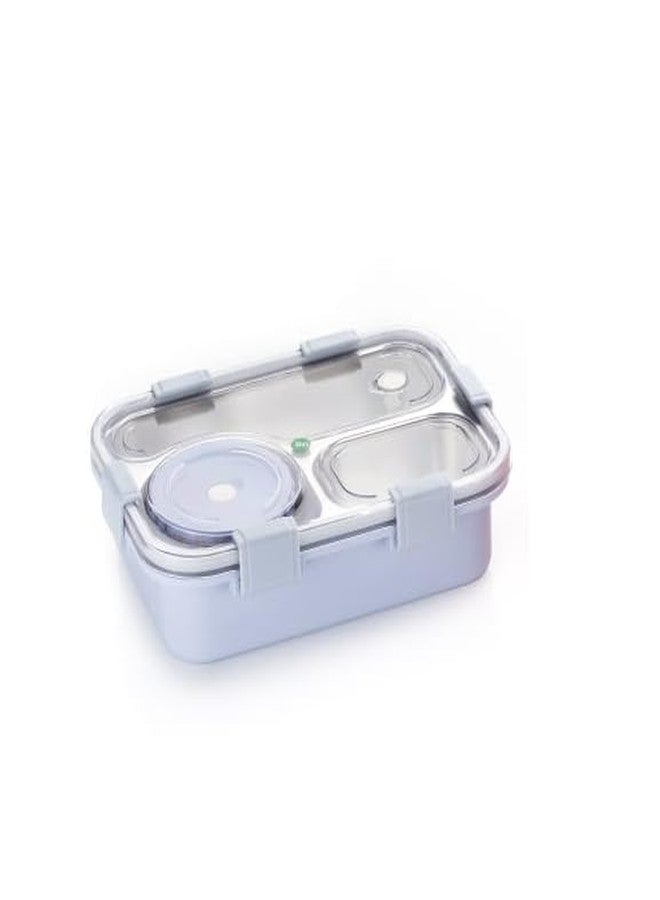 Clazkit Lunch Box 3 Compartment Leak-Proof BPA Free Stainless Steel, Lunch Box for Kids, Lunch Box for School & Office with a Fork, a Spoon and a Pair of Chopsticks (Purple) - Image 1